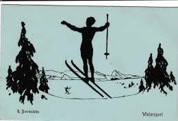 TH3345   --   R. BORRMEISTER   Pinx.  --  WINTERSPORT  --  SILHOUETTE - Borrmeister, R.