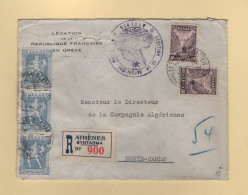 Legationn De La Republique Francaise - Athenes - 1933 - Recommande Destination Monte Carlo Monaco - Brieven En Documenten