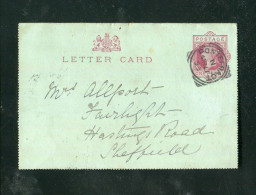 "GROSSBRITANIEN" 1895, Kartenbrief Stempel "PONTEFRACT" Nach Sheffield (C577) - Cartas & Documentos