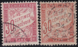 France  .  Y&T   .    Taxe  33/34  (2 Scans)       .   O      .    Oblitéré - 1859-1959 Gebraucht