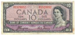 Canada 10 Dollars 1954 F "B/D" Coyne-Towers Devil's Face - Kanada