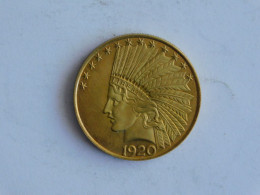 USA 10 TEN DOLLAR 1920 S OR GOLD Dollars Copie Copy - 10$ - Eagles - 1907-1933: Indian Head (Tête Indien)
