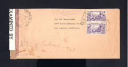 S2749-ETABLISSEMENTS DE L'OCEANIE-CENSOR COVER PAPEETE To CALIFORNIA (usa) 1942.WWII.Enveloppe OCEANIA - Storia Postale