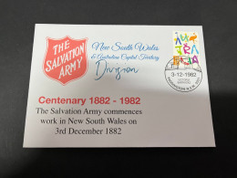 15-10-2023 (4 U 21) Australia Cover - 1982 - The Salvation Army In New South Wales Centenary - 1882 - 1982 - Lettres & Documents