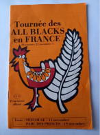 1977 Tournée All Blacks New Zealand En France Programme -Toulouse, Paris, Parc Des Princes, Rugby, Nouvelle-Zélande - Rugby