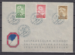 Finnland Sonderumschlag Mit SSt  "Salpausselka 12.3.50 " Auf MiNo. 385/87 , Motiv Skisport - Lettres & Documents