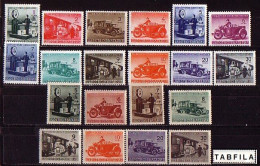 BULGARIA - 1941 / 1942  PARCEL Stamps / Colis I+II (car; Motorcycle; Train ) Yvert Colis 1/20 20v.- MNH - Francobolli Per Espresso
