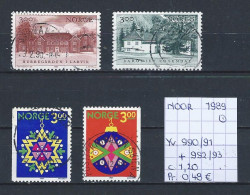 (TJ) Noorwegen 1989 - YT 990/91 + 992/93 (gest./obl./used) - Oblitérés