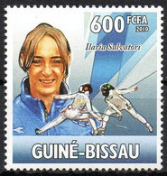 GUINEA-BISSAU 2010 - 1v - MNH - Fencing - Ilaria Salvatori - Italy - Escrime Esgrima Scherma Fechten ограждение 击剑 - Escrime