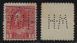 Canadá 1911/1942 Stamp With Perfin M-H By Massey-Harris Co. Ltd. From Montreal Lochung Perfore - Perforés