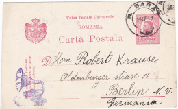 ROMANIA  - INTERO POSTALE  - VIAGGIATA PER BERLIN - GERMANIA - 1909 - Briefe U. Dokumente