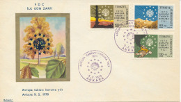 Turkey FDC 9-2-1970  European Conservation Year Complete Set Of 3 With Cachet - FDC
