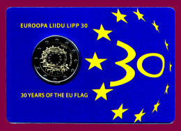 (!) 2 Euro Estland Estonia 2015 , 30 Jahre EU-Flagge, BU  COIN CARD  Today In Stock - Estland