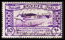 1933. EGYPT. CONGRES INTERNATIONAL D'AVIATION 10 MILLS. Plane Motive. (Michel 187) - JF536729 - Oblitérés