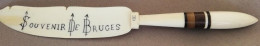 Ancien Couteau "Souvenir De Bruges" (Matière à Identifier : Ivoire ?) - Messer