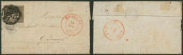 épaulette - N°1 (3 Marges + Voisin) Sur LAC Obl P20 çàd Bouillon (février 1850) > Gedinne - 1849 Hombreras