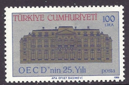 Turkey 1986 - 25th Anniversary Of OECD, Historic Building - MNH - Unused Stamps