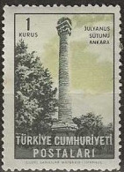 TURKEY 1963 Julian's Column, Ankara -  1k. - Green And Olive MNH - Ungebraucht
