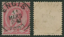 émission 1884 - N°46 Obl Simple Cercle "Engis" - 1884-1891 Leopoldo II