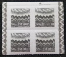 Iceland Handcraft Icelandic Sweater Craft 2017 (stamp Block Of 4) MNH *flock Paper Made *unusual - Brieven En Documenten