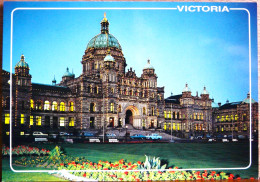 VICTORIA PARLIAMENT BUILDING AT DUSK BRITISH COLUMBIA CANADA - Victoria