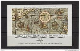 Islande Bloc N° 10 Neuf Jounée Du Timbre 1989 Et Expo Nordia Avec Carte Et Bateaux - Blocks & Kleinbögen