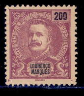 ! ! Lourenco Marques - 1898 D. Carlos 200 R - Af. 43 - No Gum - Lourenco Marques