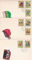 POLAND FDC POLOGNE FDC 1969 POLISH FOLK COSTUMES Culture Traditions Regional Dances Mi 1951-1958 Fi 1804-1811 - Covers & Documents