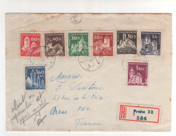 8 Timbres, Stamps Sur Lettre Recommandée, Registered Cover , Mail De 1960 Enveloppe Complète - Storia Postale