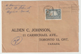 7097 Lettre Cover 1951 CANADA Vignette Cinderella First Canadian International Philatelic Exhition Toronto Regina - Brieven En Documenten