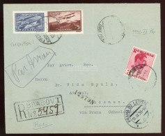 ROMÁNIA 1935 Brassó, Légi Levél Prágába Küldve - Used Stamps