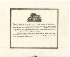 NYITRAKOROS 1846. Gróf Berényi Lajos Gyászjelentése Nagyszombatra Küldve Zerdahelyi Józsefnek - ...-1867 Voorfilatelie