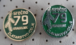 Happy New Year 1979 Spruce Christmas Tree Slovenia Pins - Kerstmis