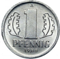 ( GERMANY ) REPUBLICA DEMOCRATICA DE ALEMANIA AÑO 1988 ( DDR ) MONEDAS DE 1 PFENNING  CECA-A MONEDA DE  ALUMINIO - 1 Pfennig