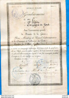 MILITARIA- GENDARMERIE-témoignage Authentique De L'estime De Ses Chef - Décerné 28 Fev 1884bel état-archivé Plié En 4 - Politie & Rijkswacht