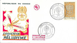 FDC - ERADICATION Du PALUDISME - RÉPUBLIQUE DU CONGO   - BRAZAVILLE  7 AVRIL 1962 - FDC