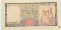 RIPRODUZIONE 50,000 LIRE LEONARDO. RIPRODUZIONE. MISURE REALI. - [ 8] Specimen