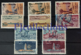 N1305- FRENCH SOMALIS 1947 SERIE ORDINARIA SET 10 STAMPS MIX MH - USATI - USED - Andere & Zonder Classificatie