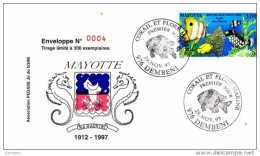 (0123) Mayotte FDC Fleurs Corail 29/11/97 - Otros & Sin Clasificación