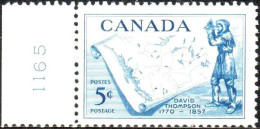 Canada 1957 "100th Anniv Of The Death Of David Thompson.Researcher And Geographer. Map Of Western Canada 1v Quality:100% - Nuevos