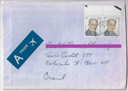 Belgium 2001 Priority Cover Sent From Goolk To Botucatu Brazil Pair Of Stamp King Albert II - Covers & Documents