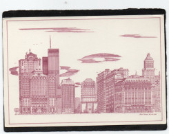 NEW-YORK  TITLE : BATTERY PARK MEDIUM  Signée ANDRE FERRARA NEW-YORK CPM 1982  Dessin Collection - Collections & Lots