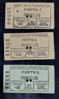 C6 /1 -3 Bilhetes * Bilhetes *Francelos * Porto  * Companhia Caminhos Ferro * Portugal - Europa