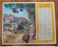 1962 Calendrier Du Département De L'Aube - Saint Cirq Lapopie (Lot), La Grande Chartreuse, Montagne - Grossformat : 1961-70
