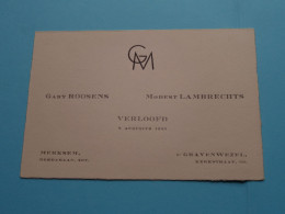 Gaby ROOSENS & Modest LAMBRECHTS ( Verloofd ) 2 Augustus 1942 ( Zie / Voir SCANS ) Merksem / 's Gravenwezel ! - Fidanzamento