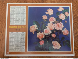 1963 Calendrier Du Département De L'Aube - Roses, Fleurs - Grossformat : 1961-70