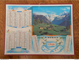 1964 Calendrier Du Département De L'Aube - Cimes Enneigées - Chalets, Montagnes - Big : 1961-70