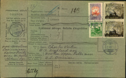 1928, Hhighly Franked Parcel Card From MERKINE To USA. - Lituanie