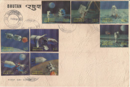 BHUTAN , SOBRE PRIMER  DIA  TEMA ESPACIAL  AÑO  1969 - Asia