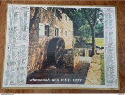 1977 Calendrier Du Département De L'Aube - Le Moulin à Eau - Lac Des Gaillands, Chamonix - Big : 1971-80